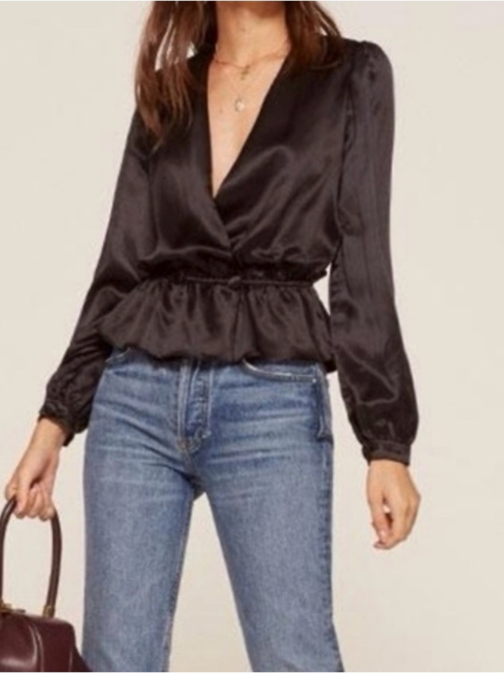 Reformation 100% silk blouse size medium